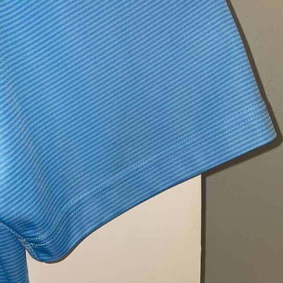 Greg Norman ML75 Play-dry polo shirt sleeve golf micro stripe blue shirt size XL - Picture 6 of 9